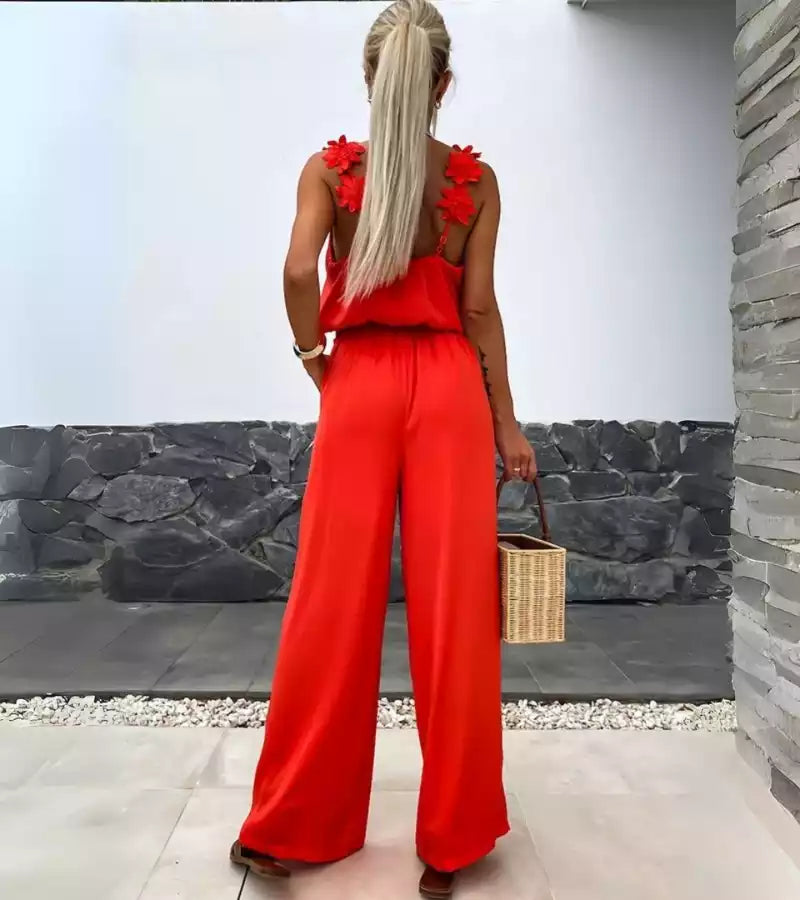Fiore | Tuta Elegante con Spalline a Fiore