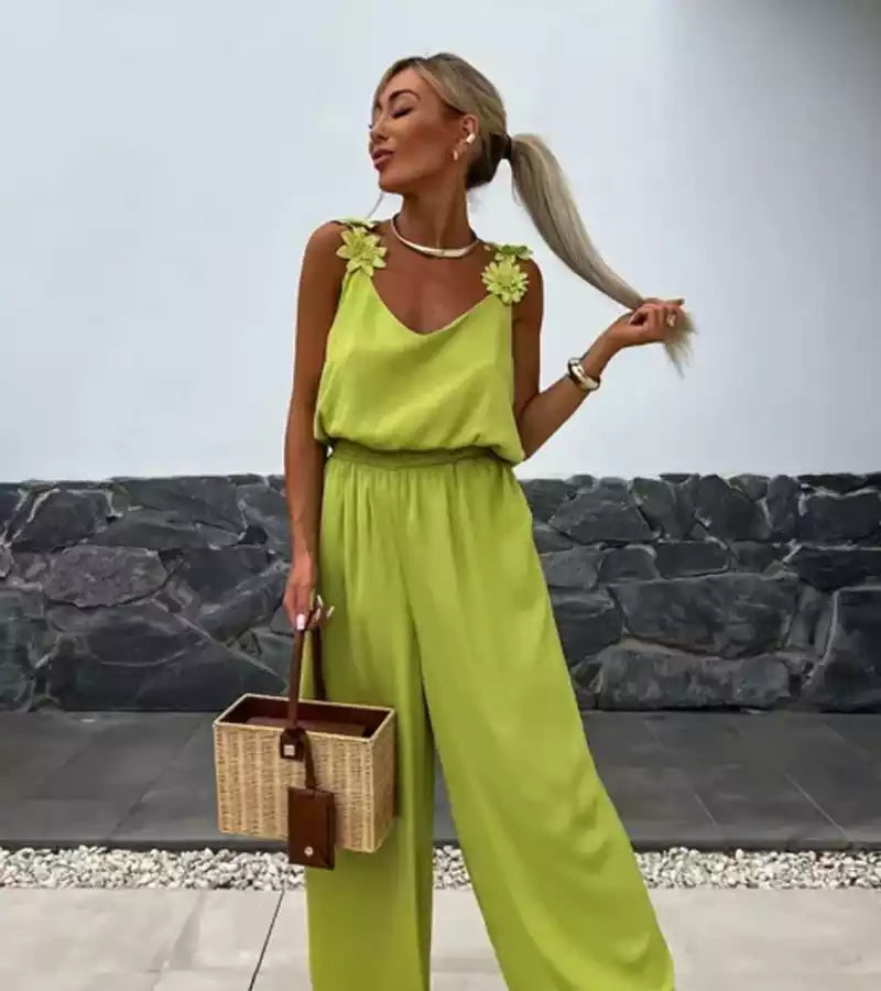 Fiore | Tuta Elegante con Spalline a Fiore