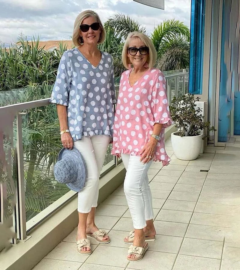 Brunella | Blusa alla moda a pois con volant
