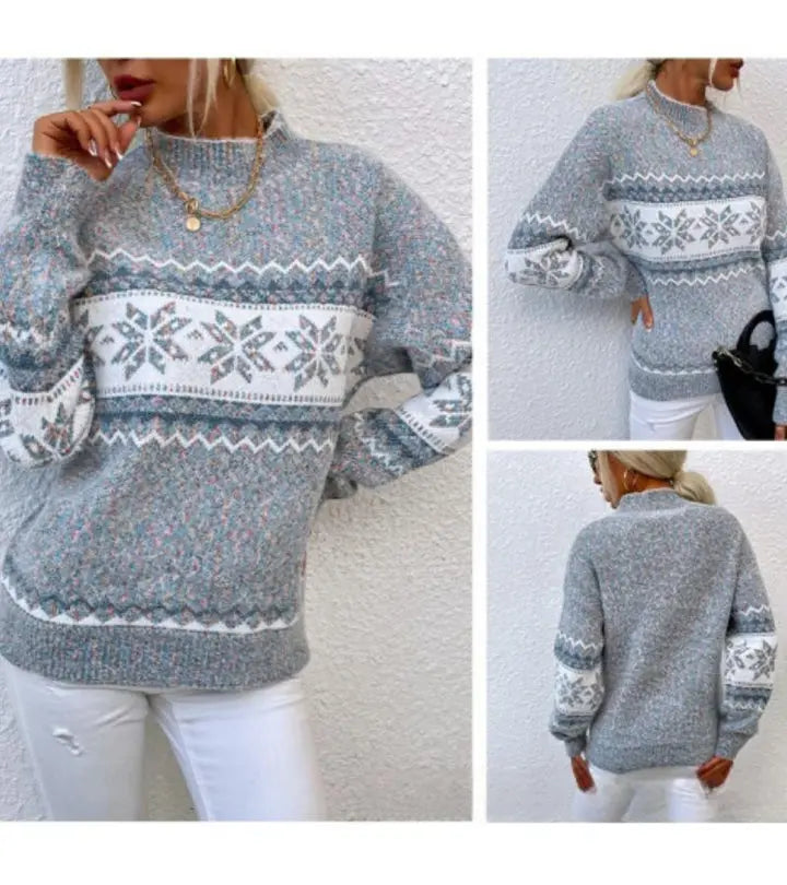 Elsa | Maglione Morbido con Motivo Scandinavo