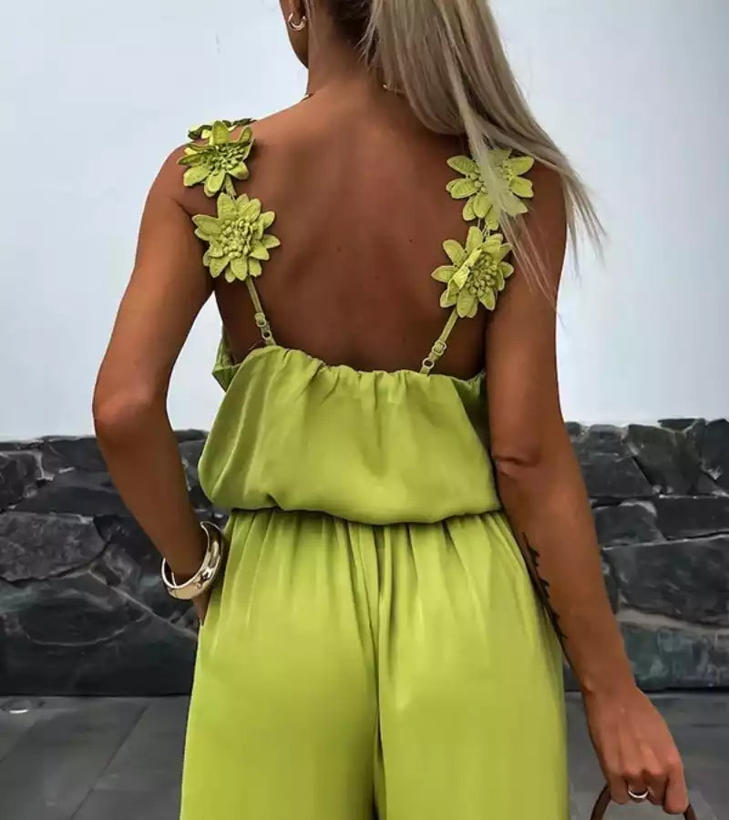 Fiore | Tuta Elegante con Spalline a Fiore