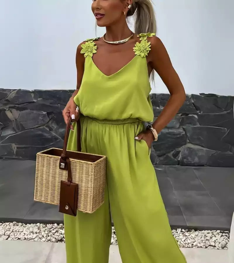 Fiore | Tuta Elegante con Spalline a Fiore