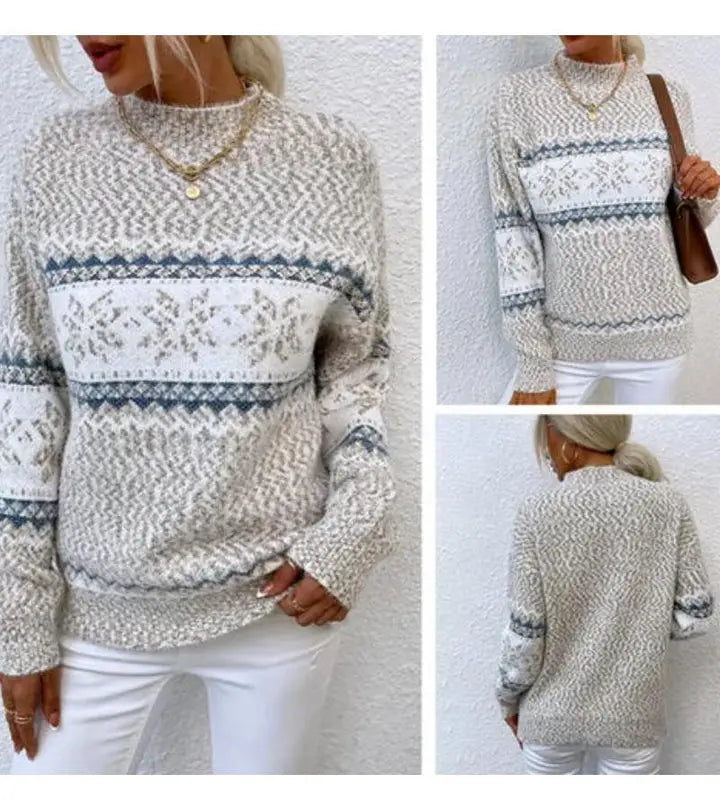 Elsa | Maglione Morbido con Motivo Scandinavo