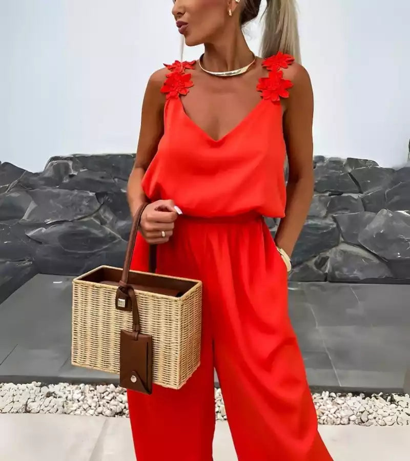 Fiore | Tuta Elegante con Spalline a Fiore
