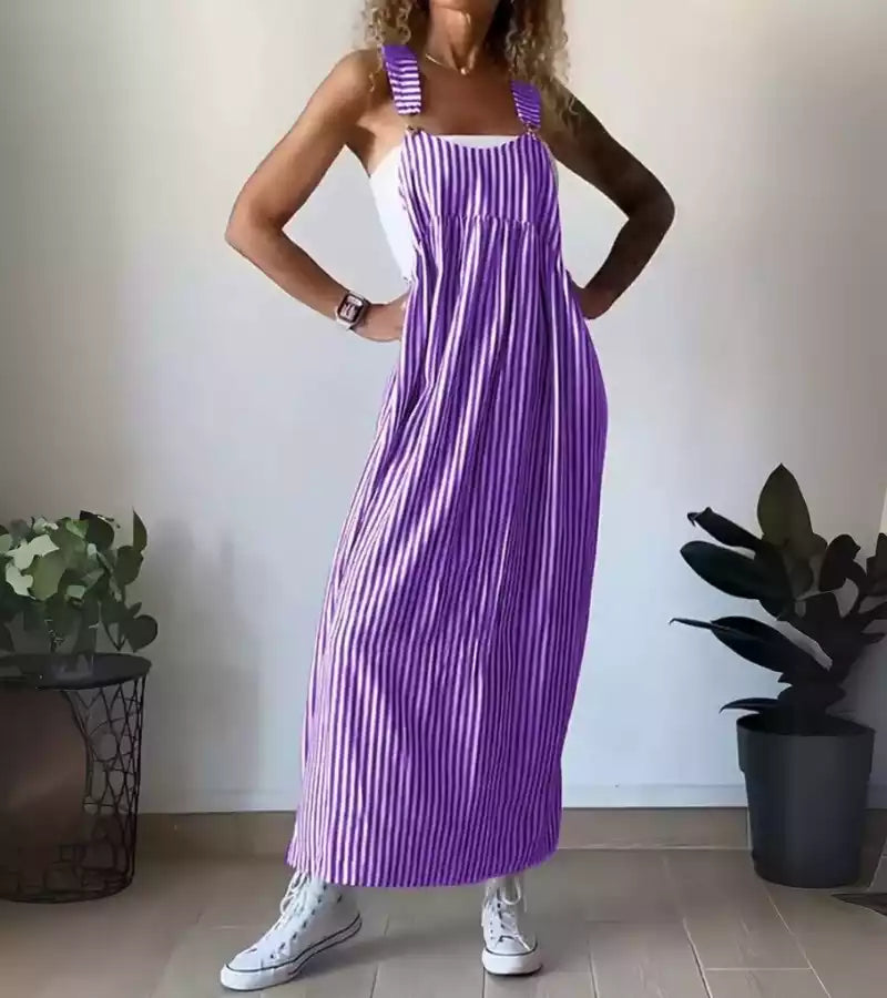 Laura | Abito Lungo a Righe Ultra Leggero