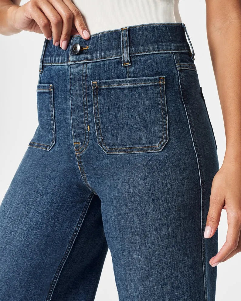 Tummy | Jeans Corti con Gamba Larga e Controllo della Pancia